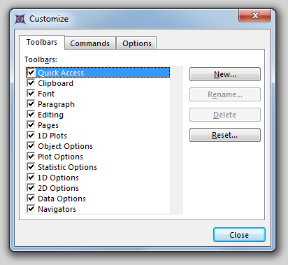 图3.8  Customize Dialog (个性化设置对话框)